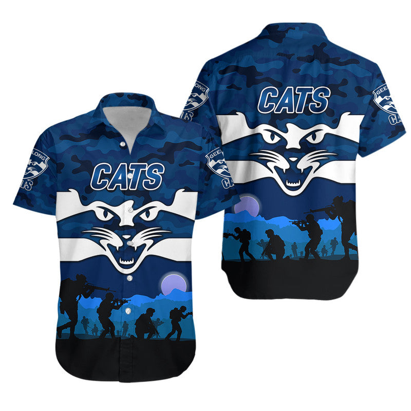 Geelong Cats ANZAC Hawaiian Shirt Simple Style - Vibe Hoodie Shop