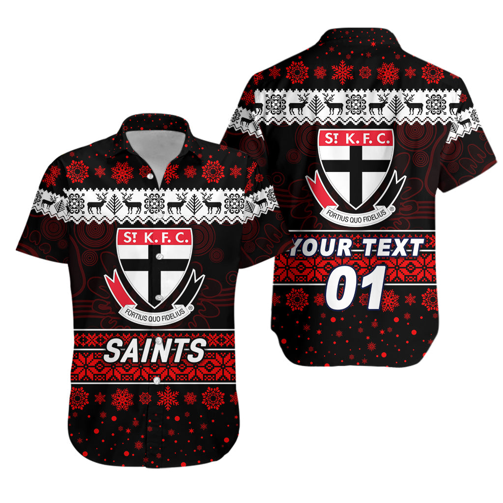 (Custom Personalised) St Kilda Saints Hawaiian Shirt Christmas Simple Style - Vibe Hoodie Shop