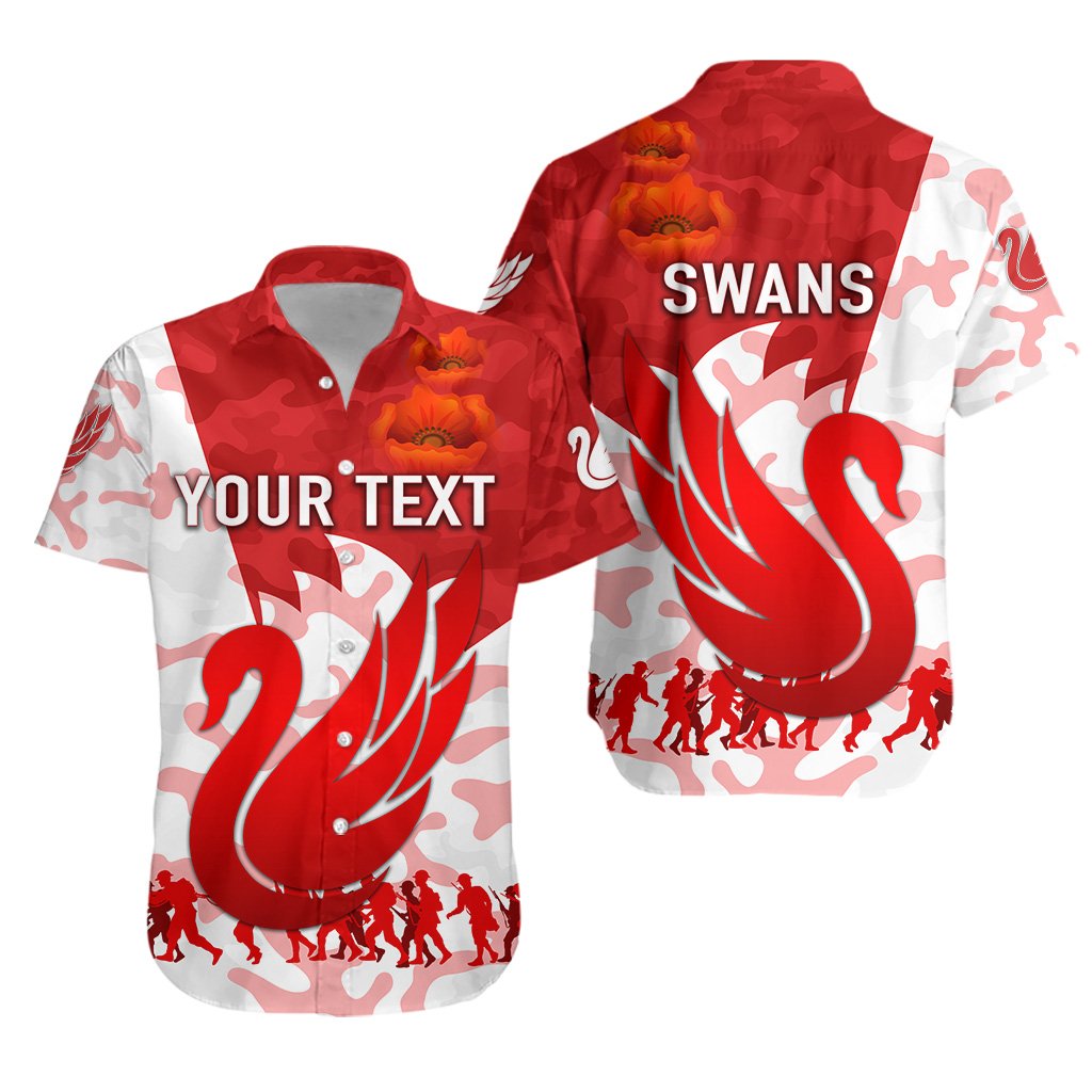 (Custom Personalised) Sydney Swans Hawaiian Shirt ANZAC Vibes - Vibe Hoodie Shop