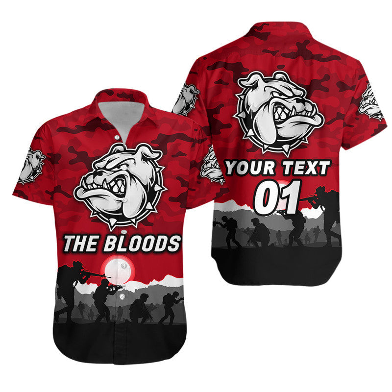(Custom Personalised) West Football Club Alice Springs ANZAC Hawaiian Shirt The Bloods Simple Style - Red - Vibe Hoodie Shop