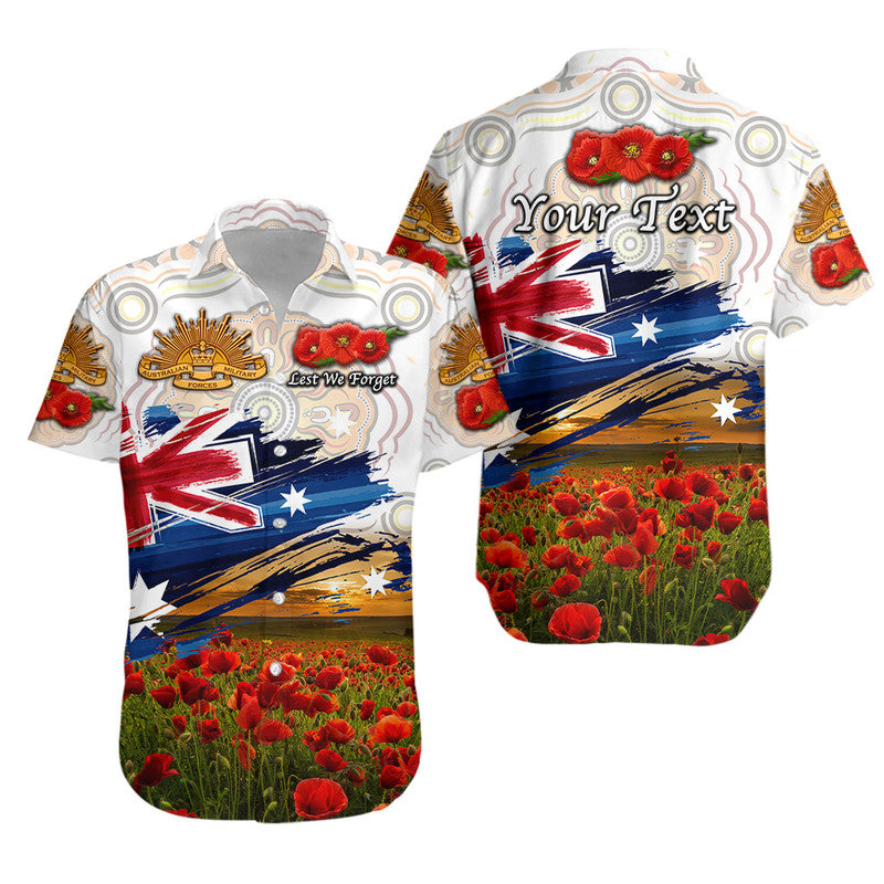(Custom Personalised) Australia Aboriginal ANZAC Hawaiian Shirt Poppy Vibes - White - Vibe Hoodie Shop