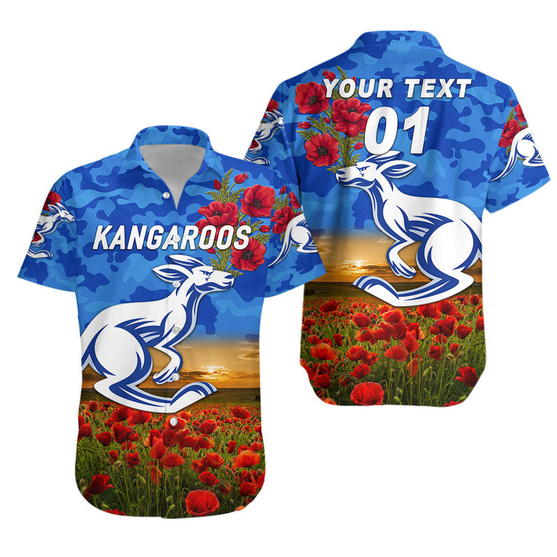 (Custom Personalised) North Melbourne Kangaroos ANZAC Hawaiian Shirt Poppy Vibes - Vibe Hoodie Shop