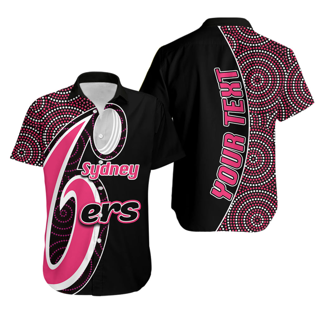 (Custom Personalised) Sydney Sixers Hawaiian Shirt Cricket Aboriginal Dot Patterns - Vibe Hoodie Shop