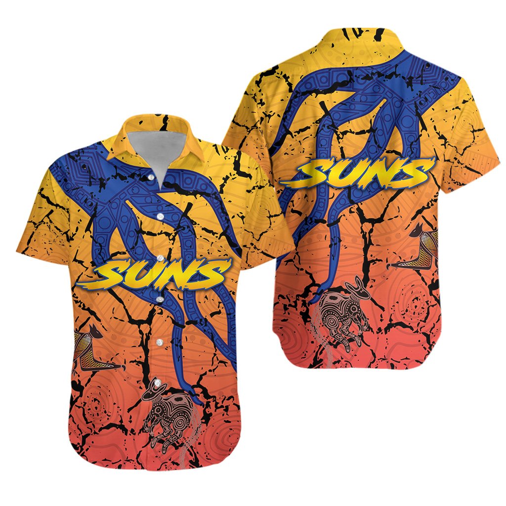 Gold Coast Hawaiian Shirt Suns Origin Indigenous - Vibe Hoodie Shop