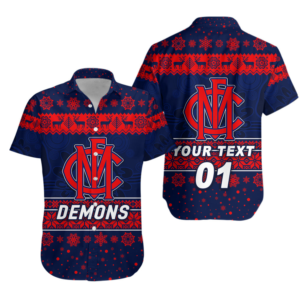 (Custom Personalised) Melbourne Demons Hawaiian Shirt Christmas Simple Style - Vibe Hoodie Shop