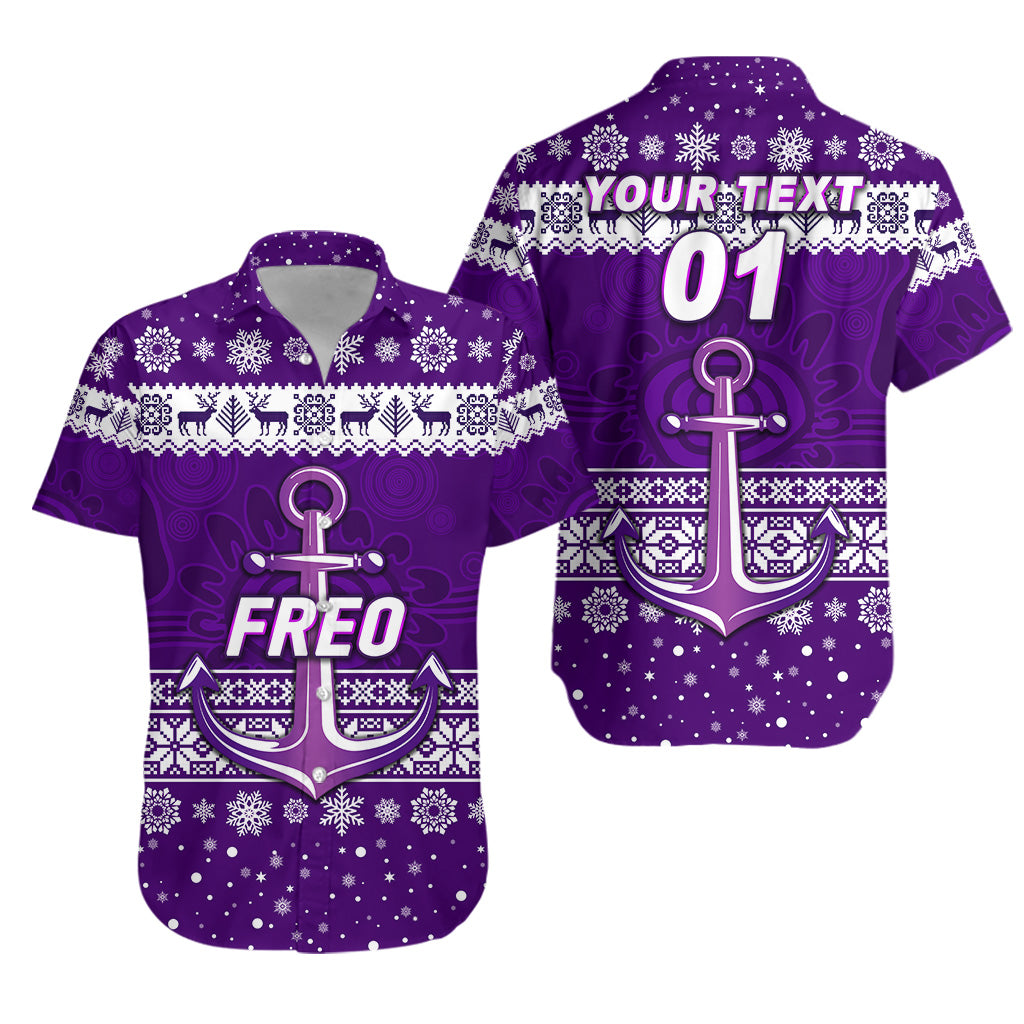 (Custom Personalised) Fremantle Dockers Hawaiian Shirt Freo Christmas Simple Style - White - Vibe Hoodie Shop