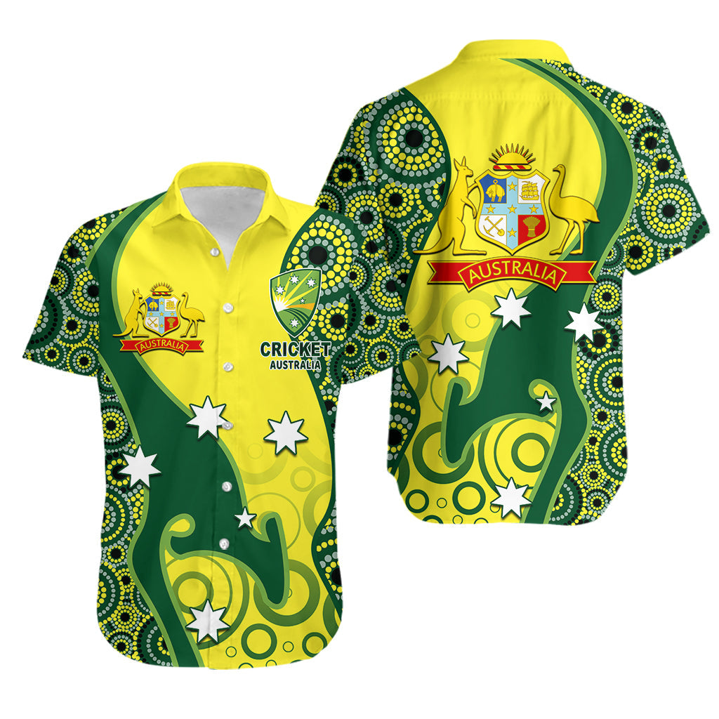 Cricket Hawaiian Shirt Australian Cricket Aboriginal Dot Patterns - Vibe Hoodie Shop