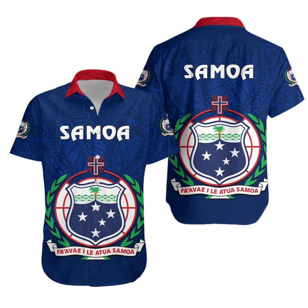 Manu Samoa Rugby Hawaiian Shirt Simple Style - Blue - Vibe Hoodie Shop