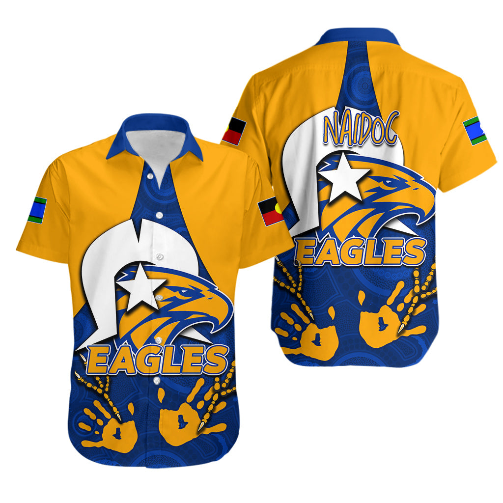 NAIDOC West Coast Eagles Hawaiian Shirt Aboriginal Patterns - Vibe Hoodie Shop