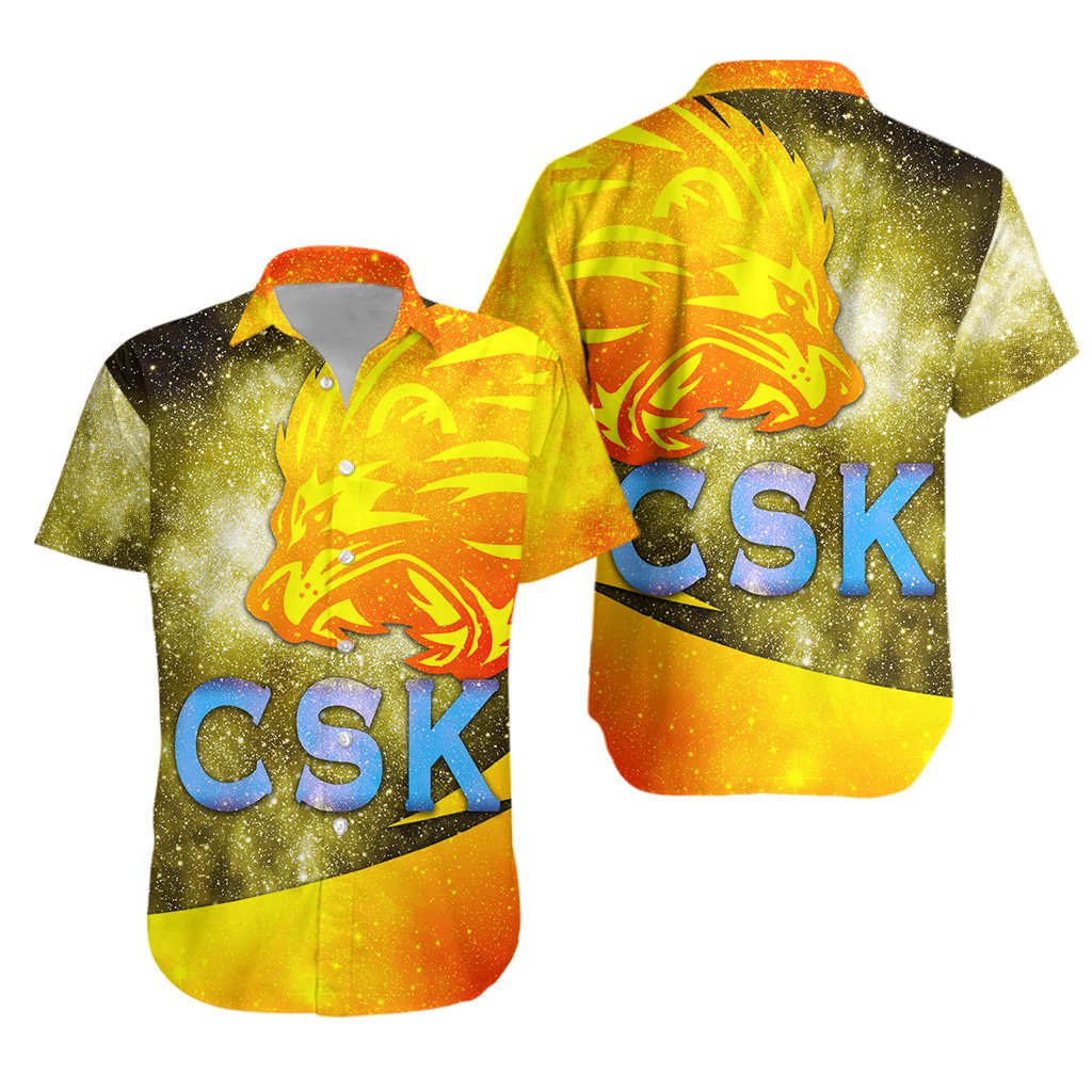 Chennai Super Kings Hawaiian Shirt Cricket Universe Energy Vibes - Vibe Hoodie Shop