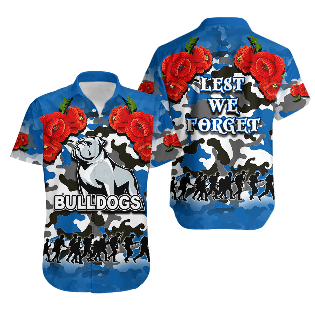 ANZAC Day Hawaiian Shirt Bulldogs Army Style - Vibe Hoodie Shop