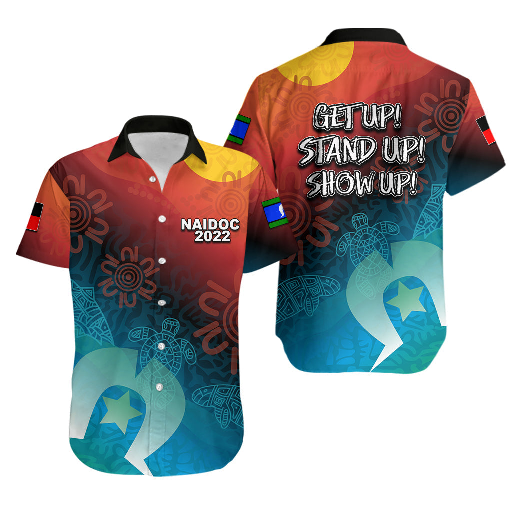 NAIDOC Week 2022 Hawaiian Shirt Indigenous Flag Australia Aboriginal - Vibe Hoodie Shop