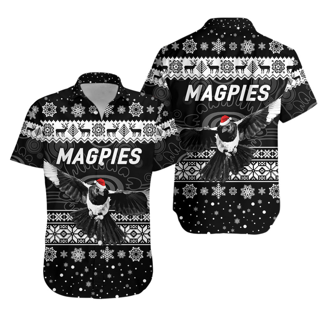Collingwood Magpies Hawaiian Shirt Christmas Simple Style - Vibe Hoodie Shop