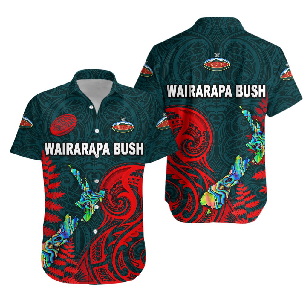 Maori Wairarapa Bush Rugby Hawaiian Shirt New Zealand Silver Fern - Vibe Hoodie Shop