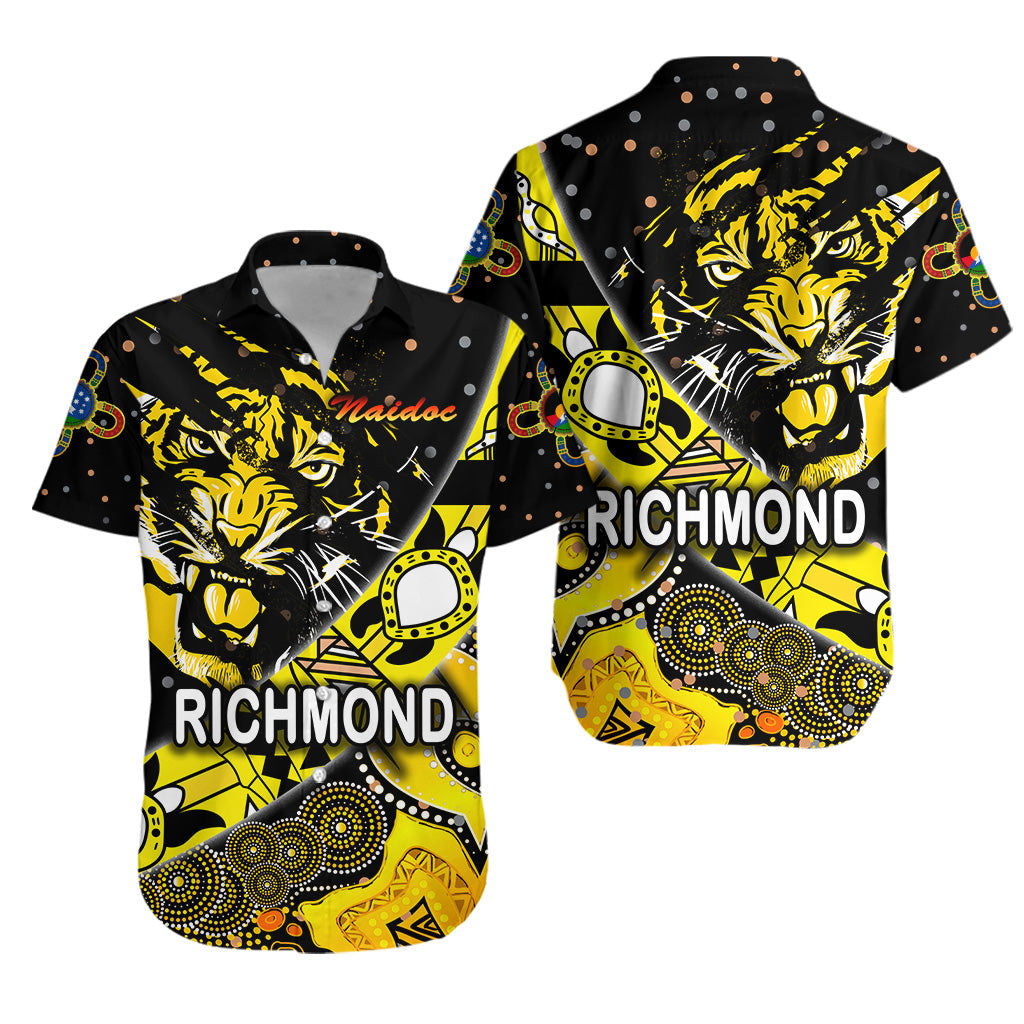 Richmond Tigers Hawaiian Shirt NAIDOC Heal Country! Heal Our Nation - Dotted - Vibe Hoodie Shop