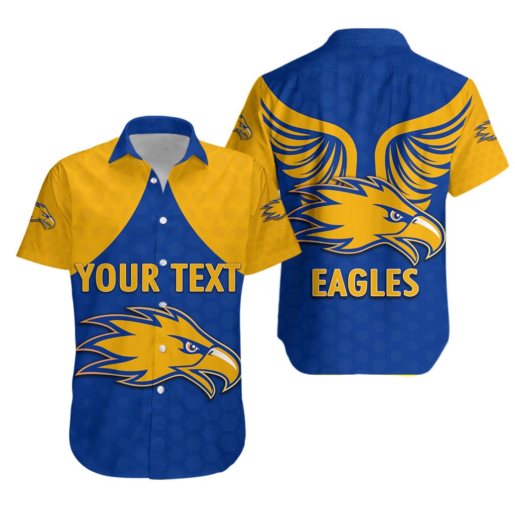 (Custom Personalised) Eagles Hawaiian Shirt West Coast - Royal Blue - Vibe Hoodie Shop