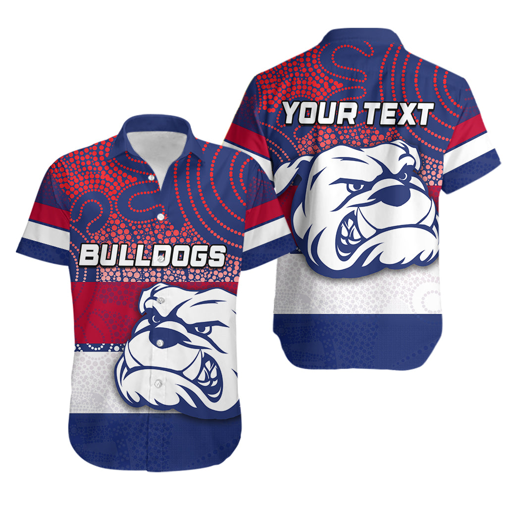 (Custom Personalised) Western Bulldogs Hawaiian Shirt Aboriginal Patterns - Vibe Hoodie Shop