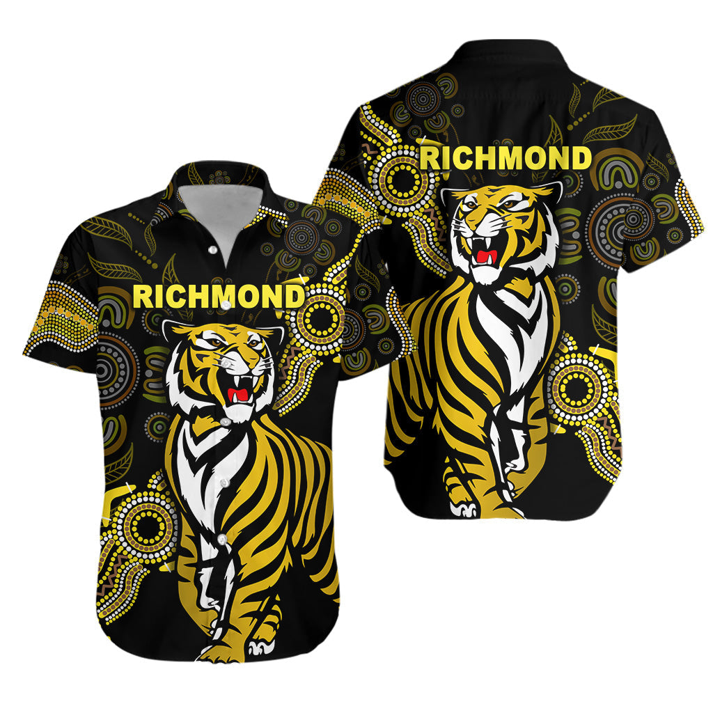 Richmond Tigers Hawaiian Shirt Simple Indigenous - Vibe Hoodie Shop