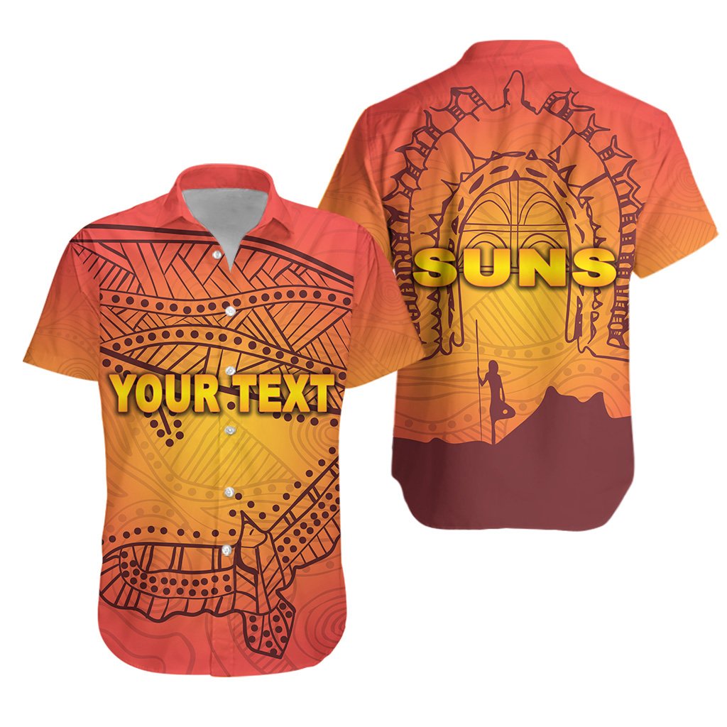 (Custom Personalised) Gold Coast Hawaiian Shirt Suns Simple Indigenous - Vibe Hoodie Shop