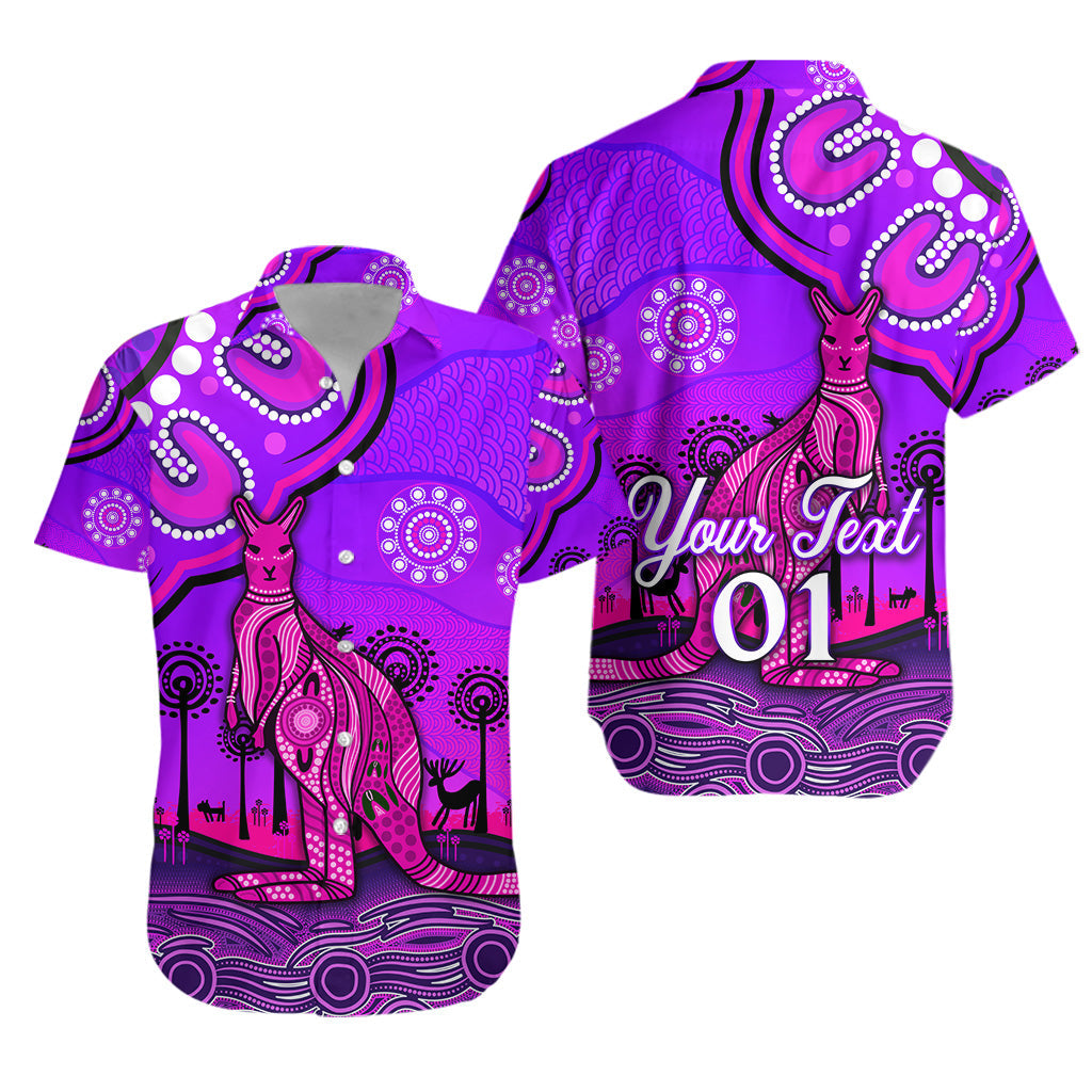 (Custom Personalised) Aboriginal Art Kangaroo Hawaiian Shirt Indigenous Unique Vibes - Purple - Vibe Hoodie Shop