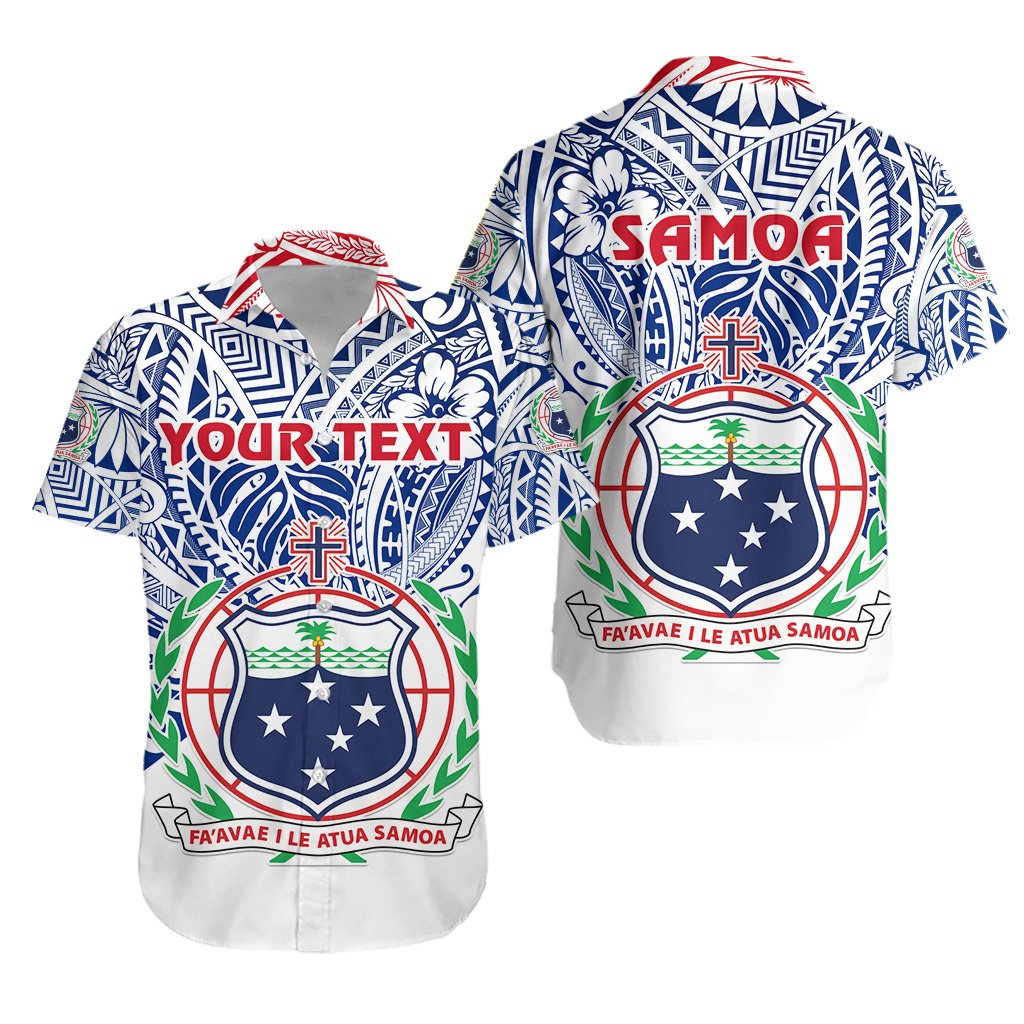 (Custom Personalised) Manu Samoa Rugby Hawaiian Shirt Simple Style - White - Vibe Hoodie Shop