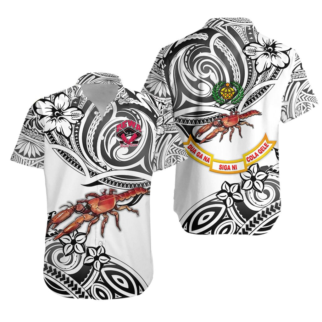 Rewa Rugby Union Fiji Hawaiian Shirt Unique Vibes - White - Vibe Hoodie Shop