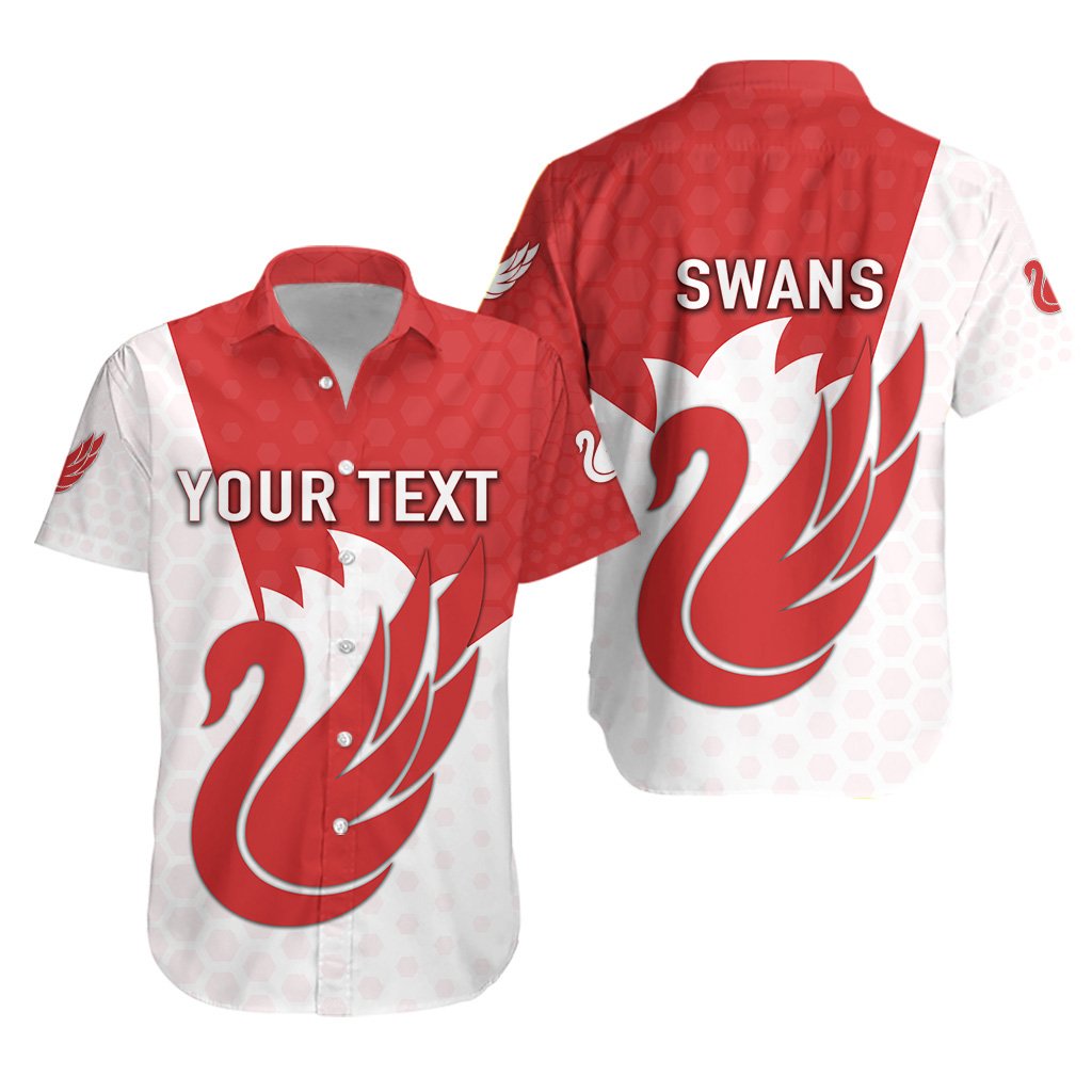 (Custom Personalised) Sydney Hawaiian Shirt Swans - Vibe Hoodie Shop