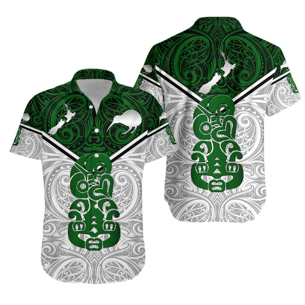 New Zealand Maori Rugby Hawaiian Shirt Pride Version - White - Vibe Hoodie Shop