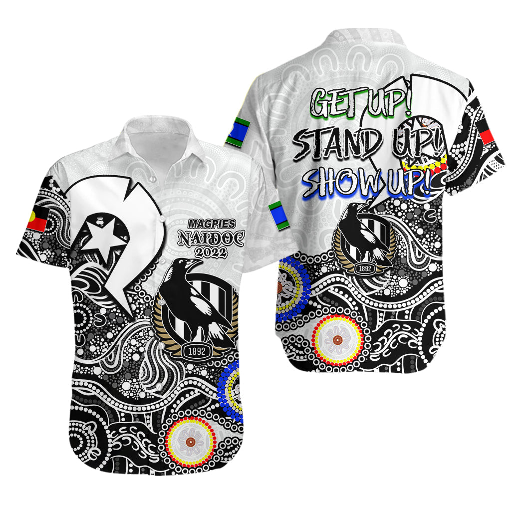 Magpies Australian Football Hawaiian Shirt NAIDOC 2022 Patterns - Vibe Hoodie Shop