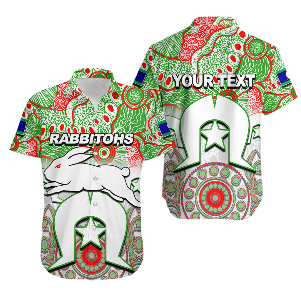 (Custom Personalised) Rabbitohs Torres Strait Islanders Mix Aboriginal Hawaiaan Shirt - Vibe Hoodie Shop