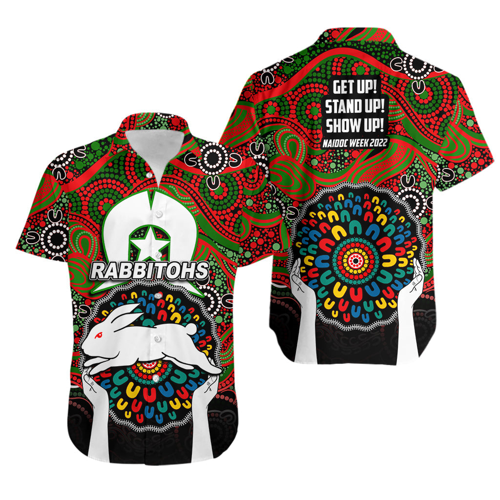 Rabbitohs Rugby Hawaiian Shirt NAIDOC Week 2022 No.2 - Vibe Hoodie Shop