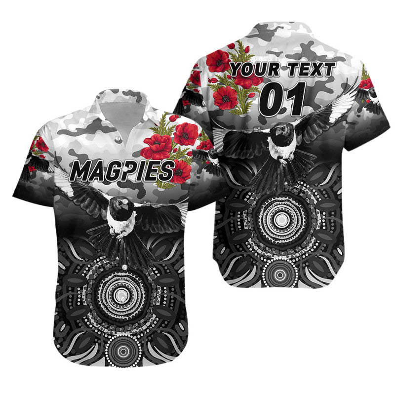 (Custom Personalised) Collingwood Magpies ANZAC Hawaiian Shirt Indigenous Vibes - Vibe Hoodie Shop