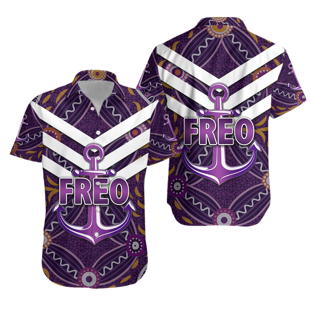 Fremantle Dockers Hawaiian Shirt Freo Indigenous Vibes - Purple - Vibe Hoodie Shop