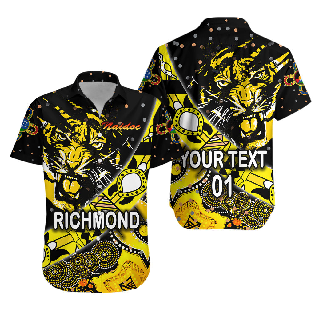 (Custom Personalised) Richmond Tigers Hawaiian Shirt NAIDOC Heal Country! Heal Our Nation - Dotted, Custom Text And Number - Vibe Hoodie Shop