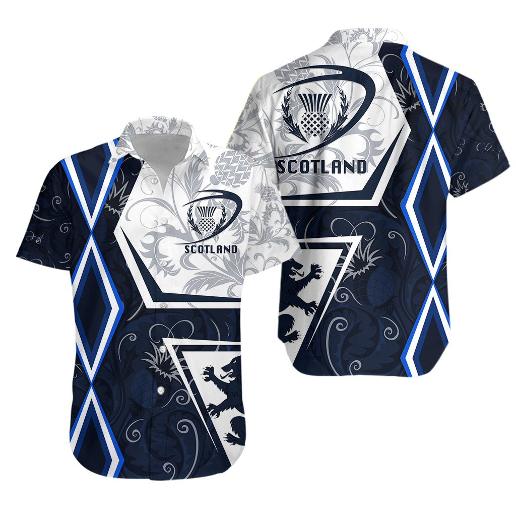 Scottish Rugby Hawaiian Shirt Thistle Unique Vibes - Vibe Hoodie Shop