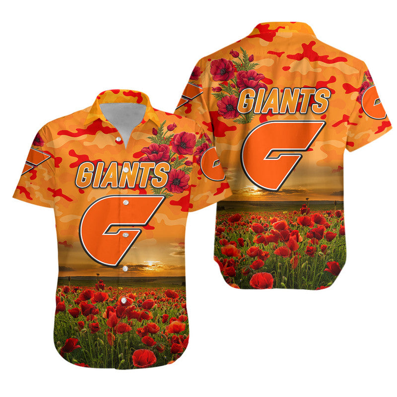 Greater Western Sydney Giants ANZAC Hawaiian Shirt Poppy Vibes - Vibe Hoodie Shop