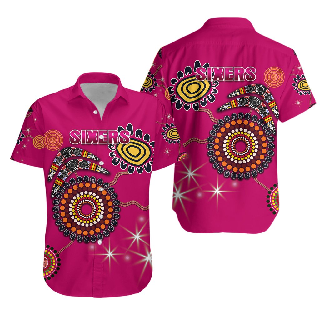 Sydney Hawaiian Shirt Sixers Indigenous - Magenta - Vibe Hoodie Shop