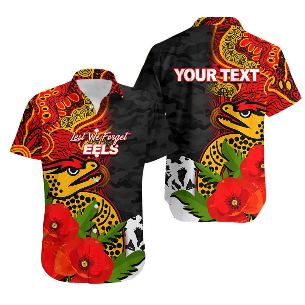 (Custom Personalised) Eels ANZAC Day Aboriginal Mix Army Patterns Hawaiian Shirt No.2 - Vibe Hoodie Shop