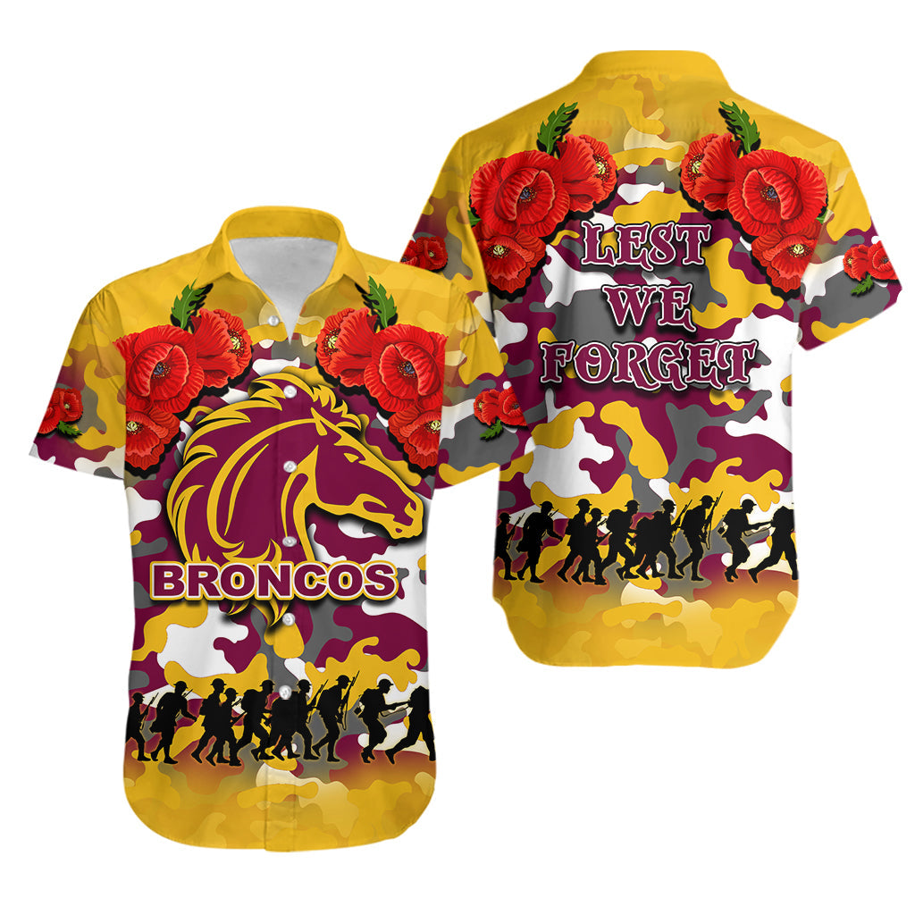 ANZAC Day Hawaiian Shirt Broncos Army Style No.2 - Vibe Hoodie Shop