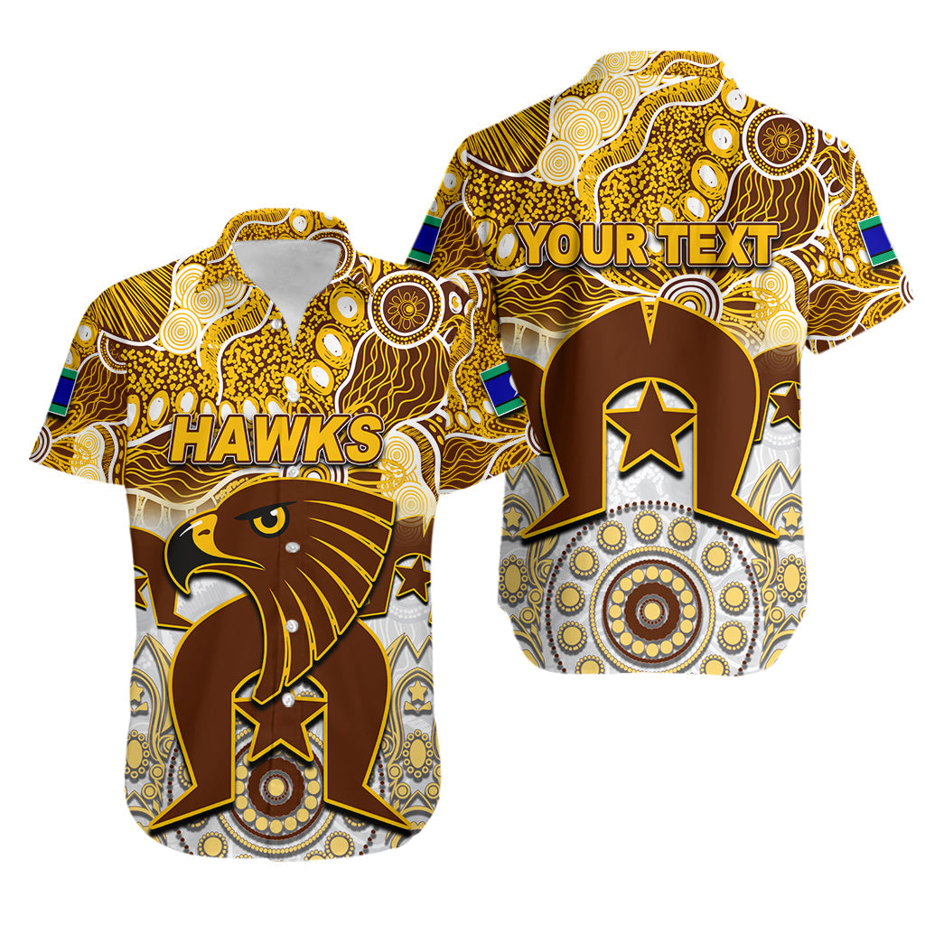 (Custom Personalised) Hawks Australian Football Torres Strait Islanders Mix Aboriginal Hawaiian Shirt - Vibe Hoodie Shop