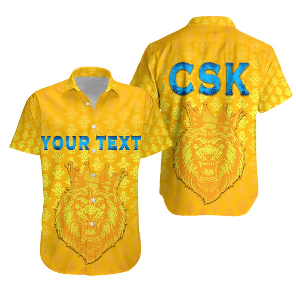 (Custom Personalised) Chennai Super Kings Hawaiian Shirt Cricket Traditional Pride Yellow - Vibe Hoodie Shop