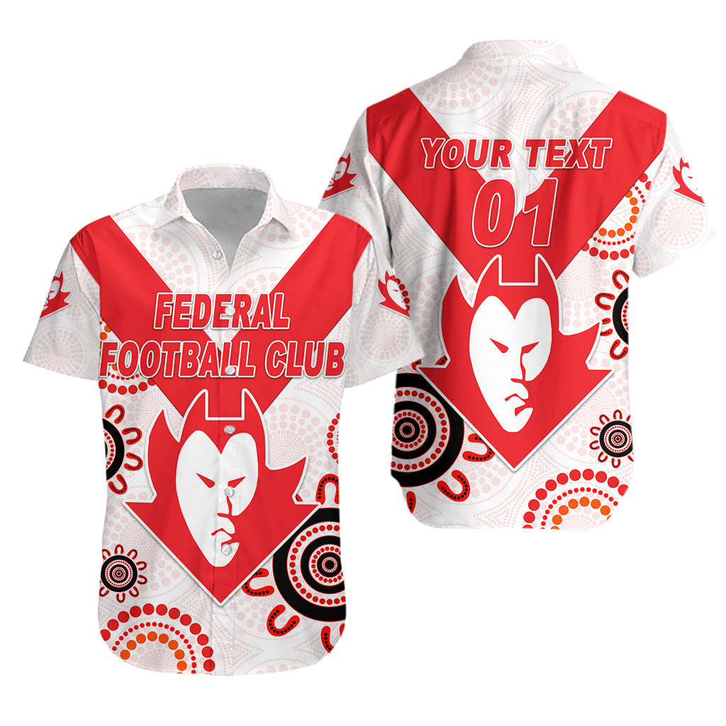 (Custom Personalised) Federal Demons Football Club Hawaiian Shirt Indigenous Version, Custom Text And Number - Vibe Hoodie Shop