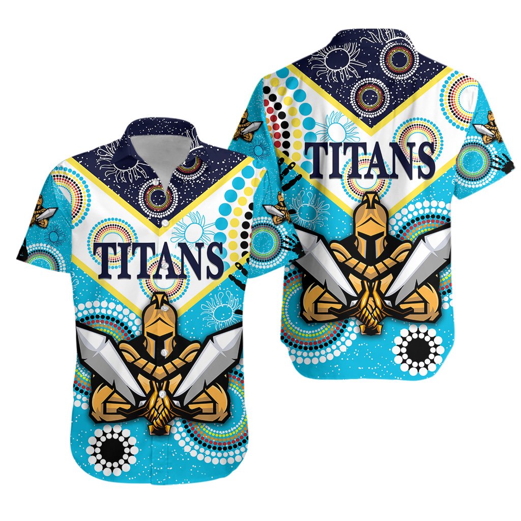 Gold Coast Hawaiian Shirt Titans Gladiator Unique Indigenous - Vibe Hoodie Shop