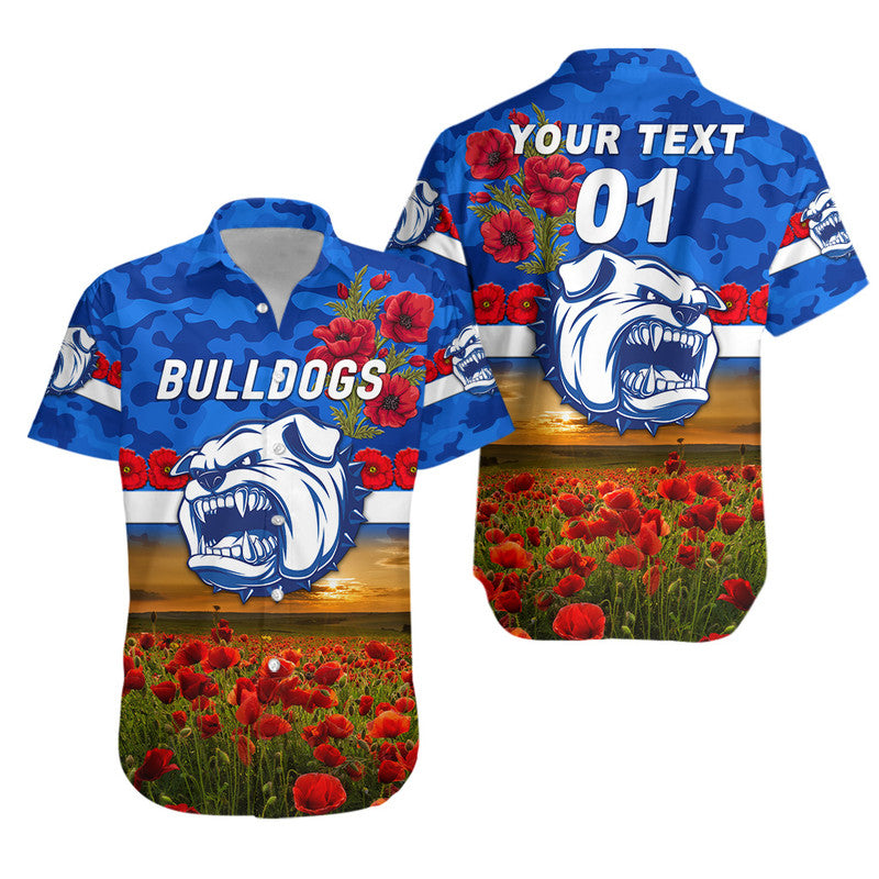 (Custom Personalised) Western Bulldogs ANZAC Hawaiian Shirt Poppy Vibes - Vibe Hoodie Shop