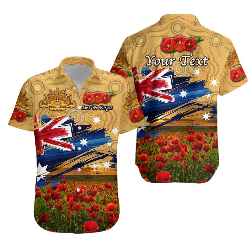 (Custom Personalised) Australia Aboriginal ANZAC Hawaiian Shirt Poppy Vibes - Gold - Vibe Hoodie Shop