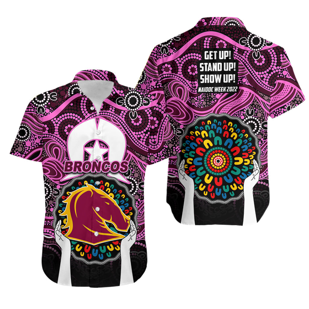 Broncos Rugby Hawaiian Shirt NAIDOC Week 2022 Patterns Pink Style - Vibe Hoodie Shop