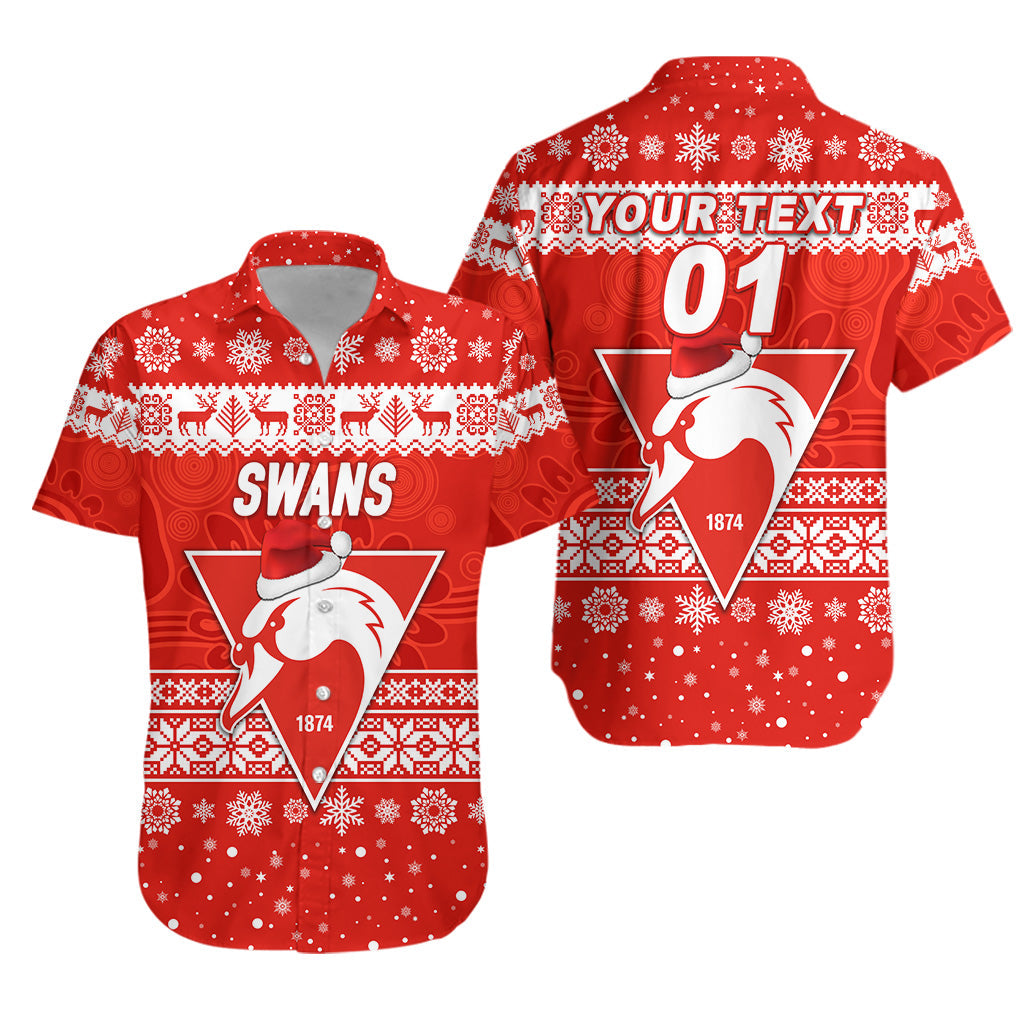 (Custom Personalised) Sydney Swans Hawaiian Shirt Christmas Simple Style - Vibe Hoodie Shop