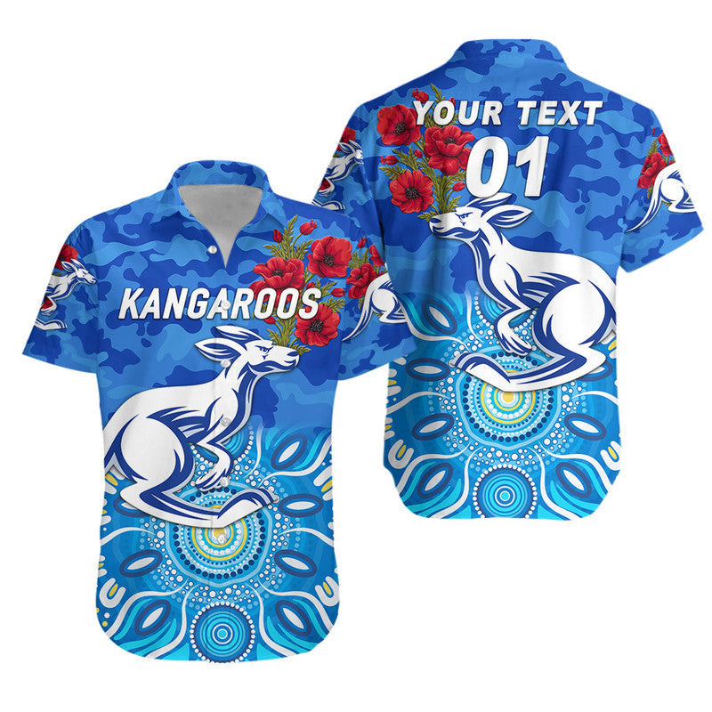 (Custom Personalised) North Melbourne Kangaroos ANZAC Hawaiian Shirt Indigenous Vibes - Vibe Hoodie Shop
