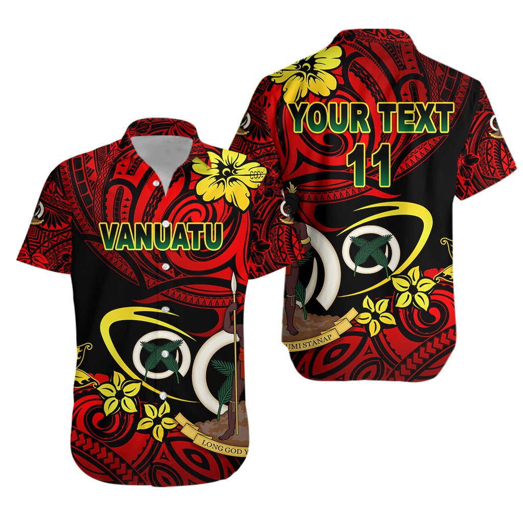 (Custom Personalised) Vanuatu Rugby Hawaiian Shirt Fashion Style, Custom Text And Number - Vibe Hoodie Shop