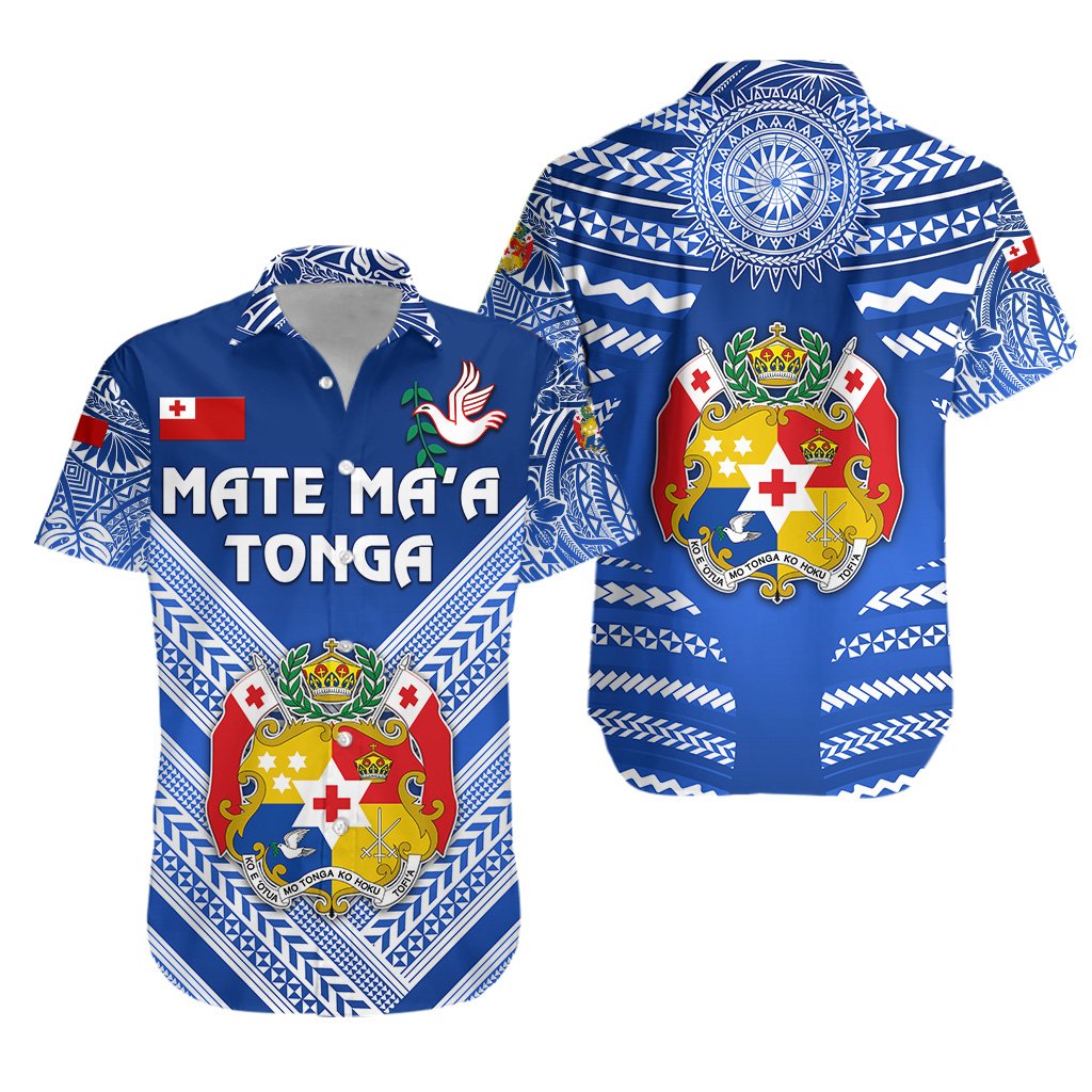 Mate Ma'a Tonga Rugby Hawaiian Shirt Polynesian Creative Style - Blue - Vibe Hoodie Shop